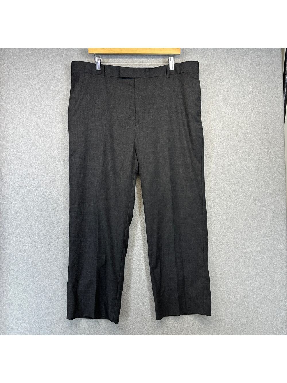 Franco Lotti Dress Pants Mens Size 42/37 Gray Straight Leg Comfort Slacks